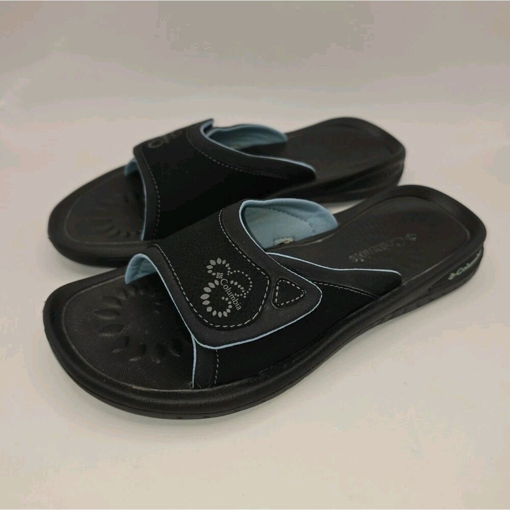 Columbia Black Neoprene Sport Sandals Adjustable Hook And Loop Womens Size 9
